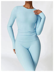 Long Sleeve High Stretch Cropped Fitness Top