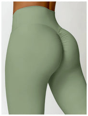 Fitness Set with Square Neck Top and High-Waisted Shorts