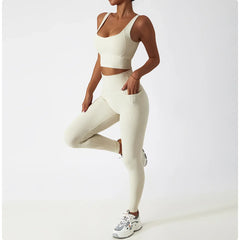 Wide Strap Square Neck Fitness Top