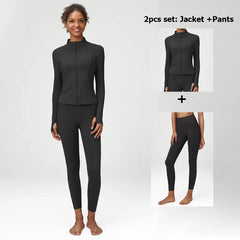 Women's Activewear Set with Top, Leggings and Jacket