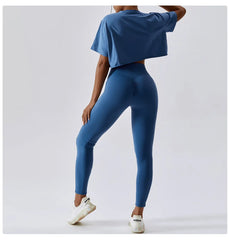 Loose Fit Short Sleeve Cropped Fitness Top
