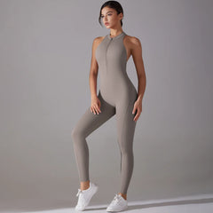 Long Strappy Jumpsuit with Cut-Out Back