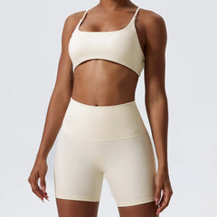 Cross-Back Tie Fitness Top with Thin Straps
