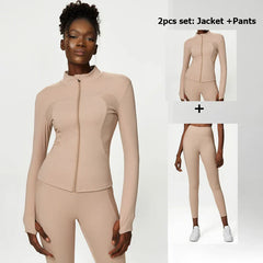 Women's Activewear Set with Top, Leggings and Jacket