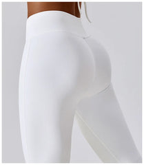 High-Waisted V-Neck Flared Fitness Trousers
