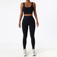 Fitness Set with Bustier Top and Shaping Shorts