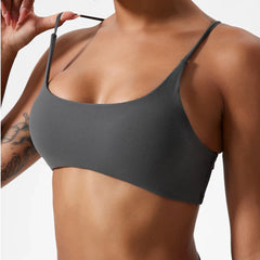 Cross-Back Tie Fitness Top with Thin Straps
