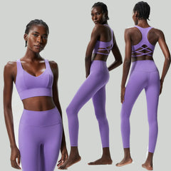Fitness Set with Back-Cutout Top and Shaping Leggings