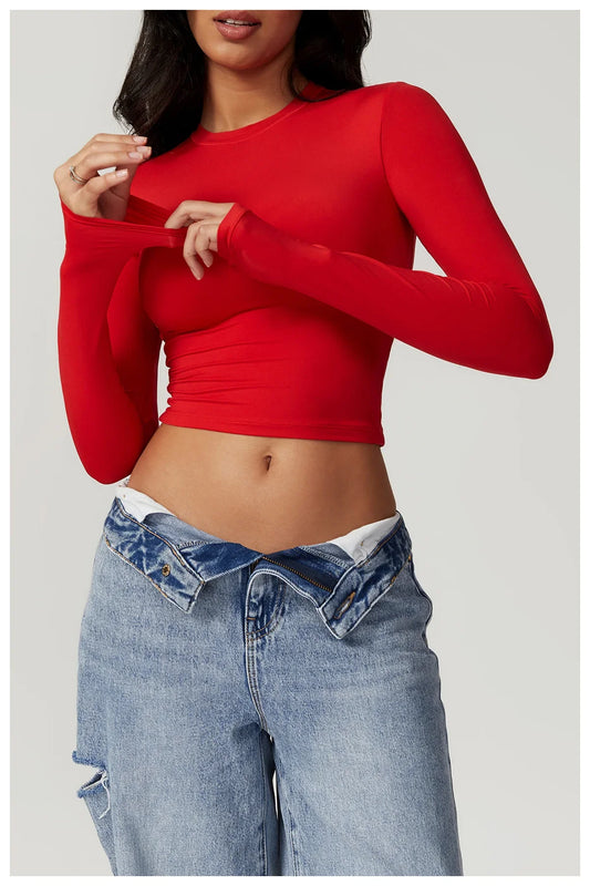 Long Sleeve Fitted Women's Top