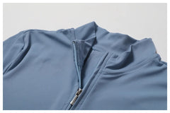 Short-Sleeve Zip-Front Fitness Jumpsuit