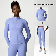 Women's Activewear Set with Top, Leggings and Jacket