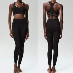 Fitness Set with Back-Cutout Top and Shaping Leggings