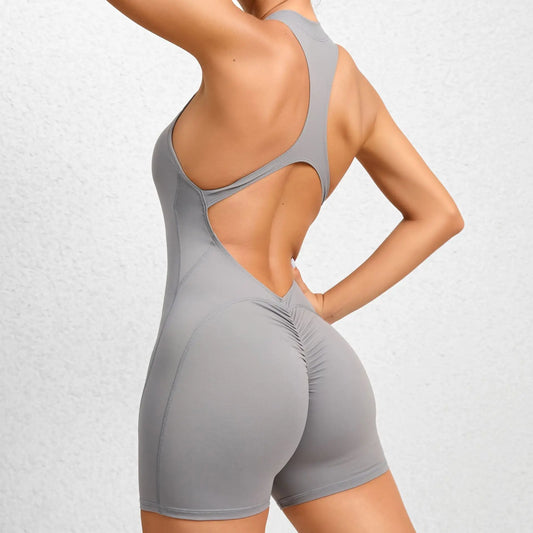 High Neck Backless Fitness Jumpsuit