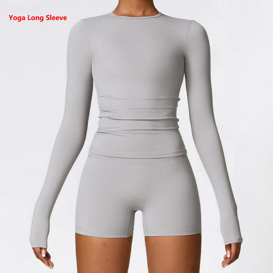 Long Sleeve High Stretch Cropped Fitness Top