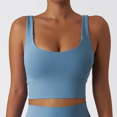 Wide Strap Square Neck Fitness Top