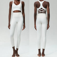Fitness Set with Back-Cutout Top and Shaping Leggings