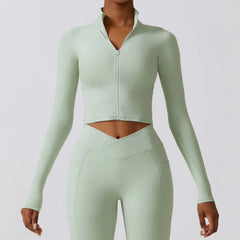Fitness Set with Zip Jacket and Leggings