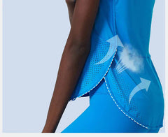 Fitness Tank Top with Round Neck and Straight Cut