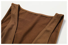 Long Athletic Jumpsuit with Open Back and Straps