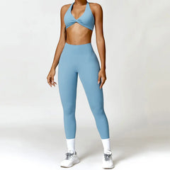 One-Shoulder Top and High-Waisted Shorts Fitness Set