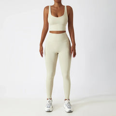 Fitness Set with Bustier Top and Shaping Shorts