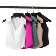 Polo Neck Fitness Top with Racerback Cut