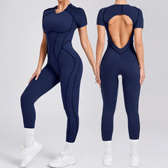 Sports Jumpsuit with Strategic Stitching
