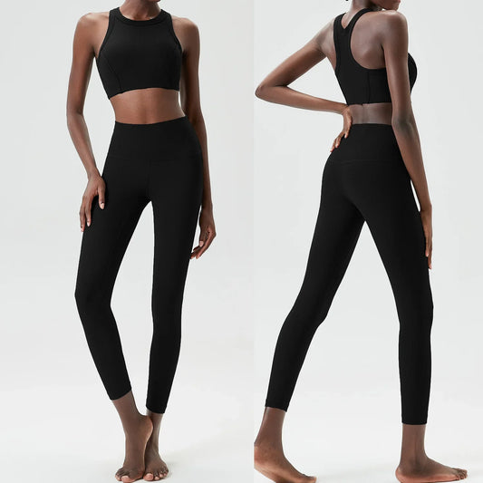Women’s Fitness Set with Fitted Crop Top and Leggings