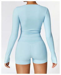 Long Sleeve High Stretch Cropped Fitness Top