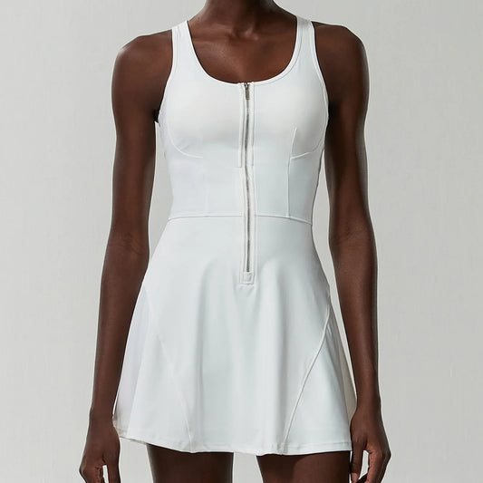 Sporty Dress with Built-in Shorts and Racerback Straps