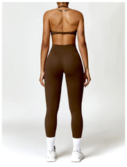 One-Shoulder Top and High-Waisted Shorts Fitness Set