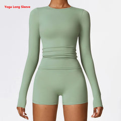 Long Sleeve High Stretch Cropped Fitness Top