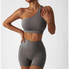 Fitness Set with Racerback Top and Shaping Shorts