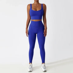 Fitness Set with Bustier Top and Shaping Shorts