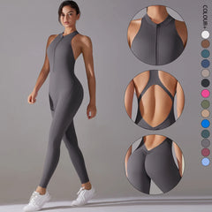 Long Strappy Jumpsuit with Cut-Out Back