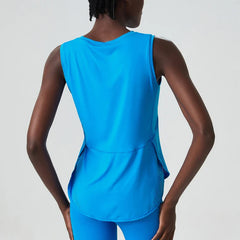 Fitness Tank Top with Round Neck and Straight Cut