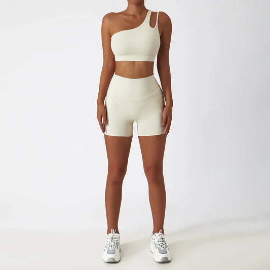 Fitness Set with Racerback Top and Shaping Shorts