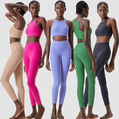 Women’s Fitness Set with Fitted Crop Top and Leggings